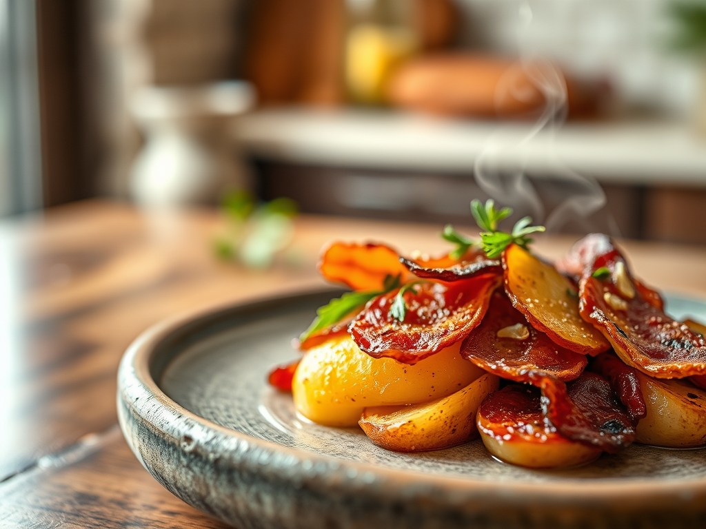 Freshly prepared bacon and potato recipes