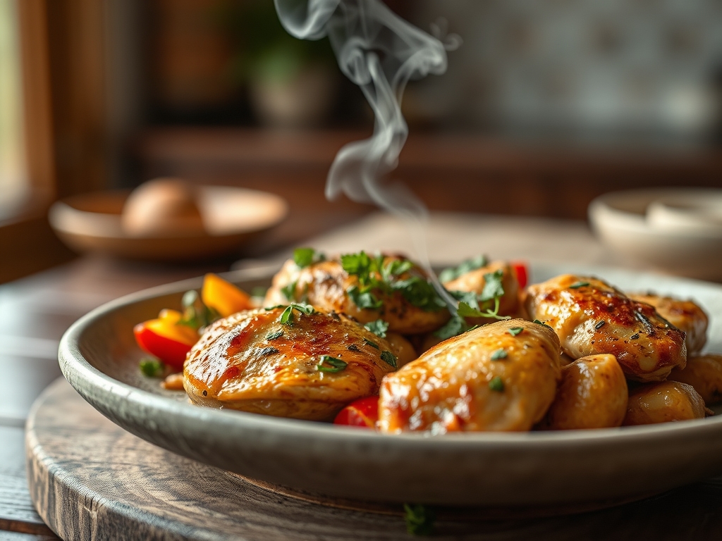 Freshly prepared chicken recipes vegetables