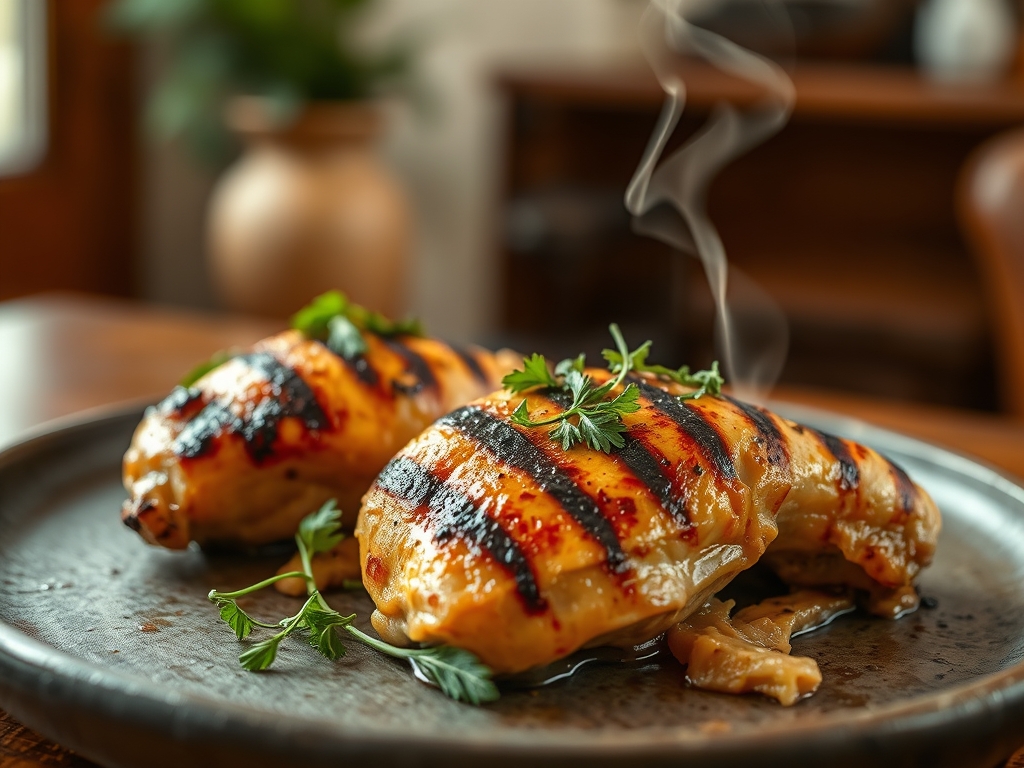 Freshly prepared grilled chicken recipes thighs