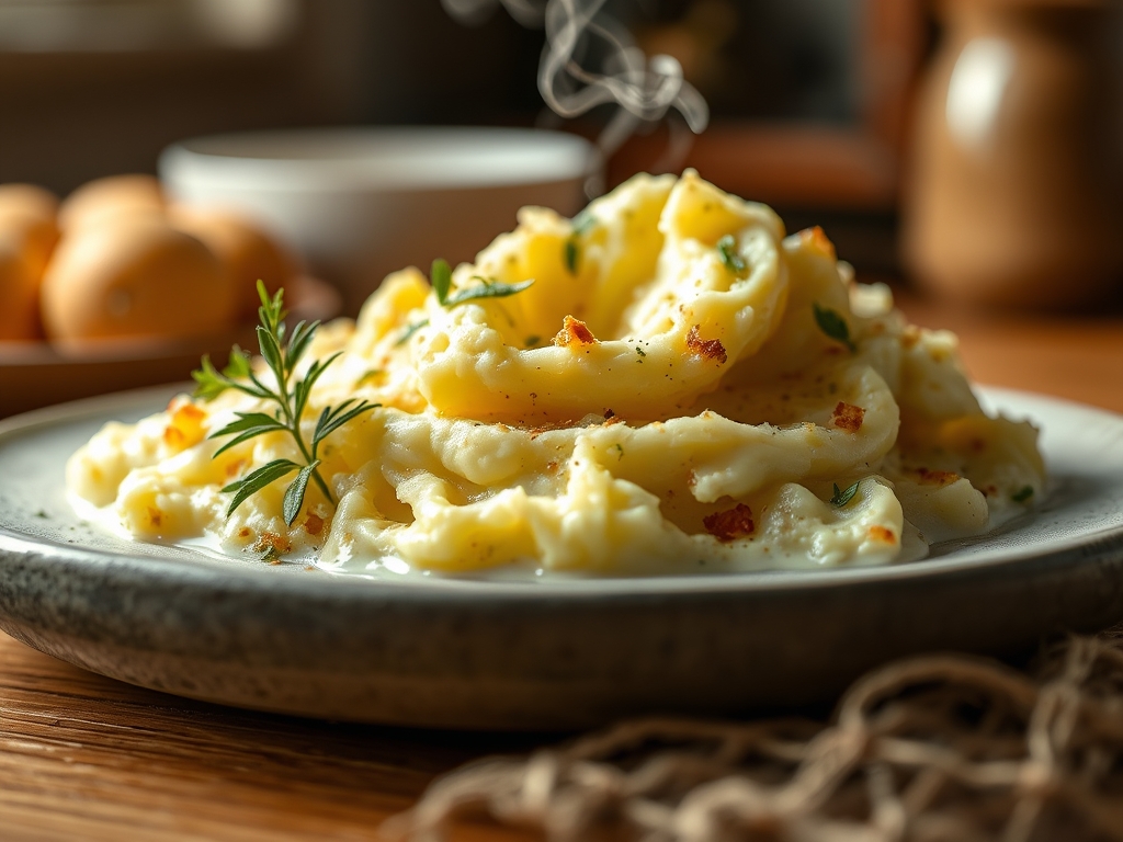 Freshly prepared mashed potato recipes with heavy cream