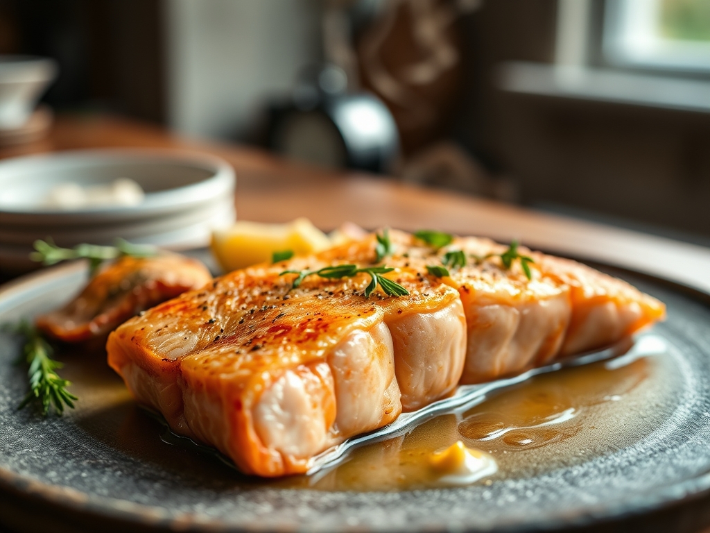 Freshly prepared salmon recipes butter