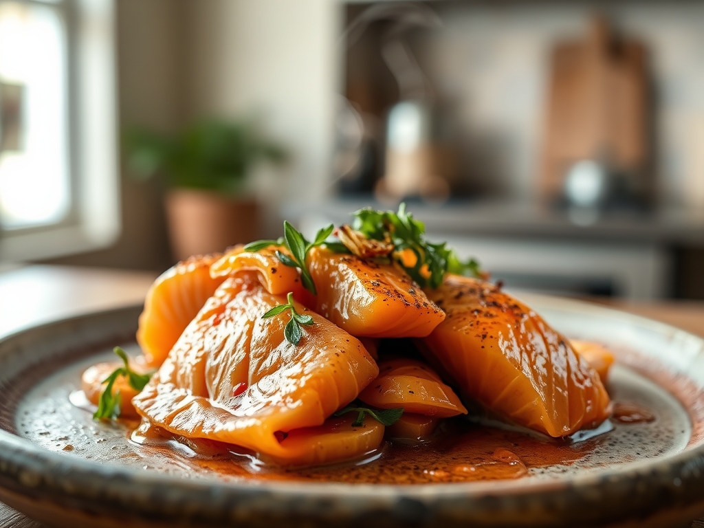 Freshly prepared smoked salmon recipes salad